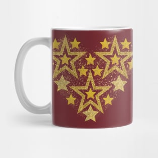 Gold stars in heart shape Mug